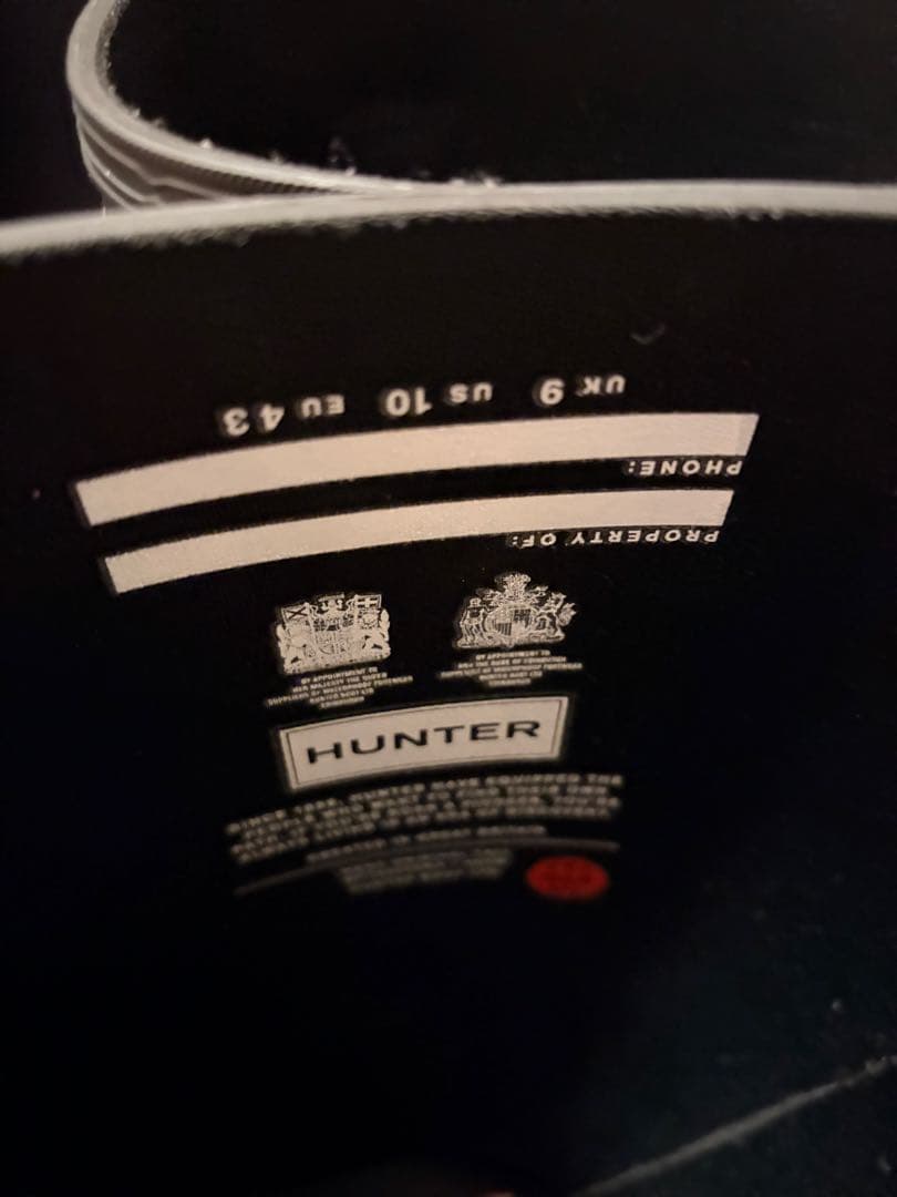 HUNTER ブラック ロングブーツ バックル付き