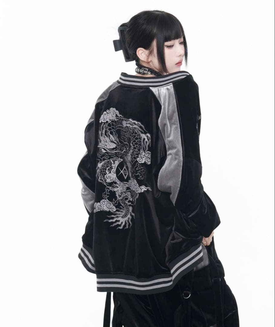 REFLEM レフレム ベロア刺繍スカジャン REFLEM【レフレム】ベロア刺繍スカジャン/全2色