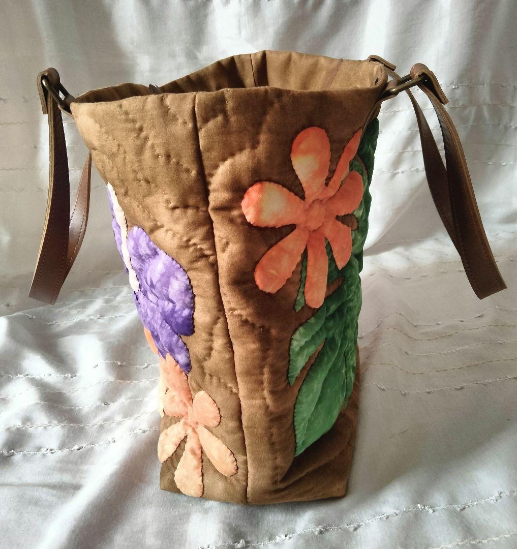 ☆262.ハワイアンキルト・バッグ・ハイビスカス＆ティアレ＆モンステラ