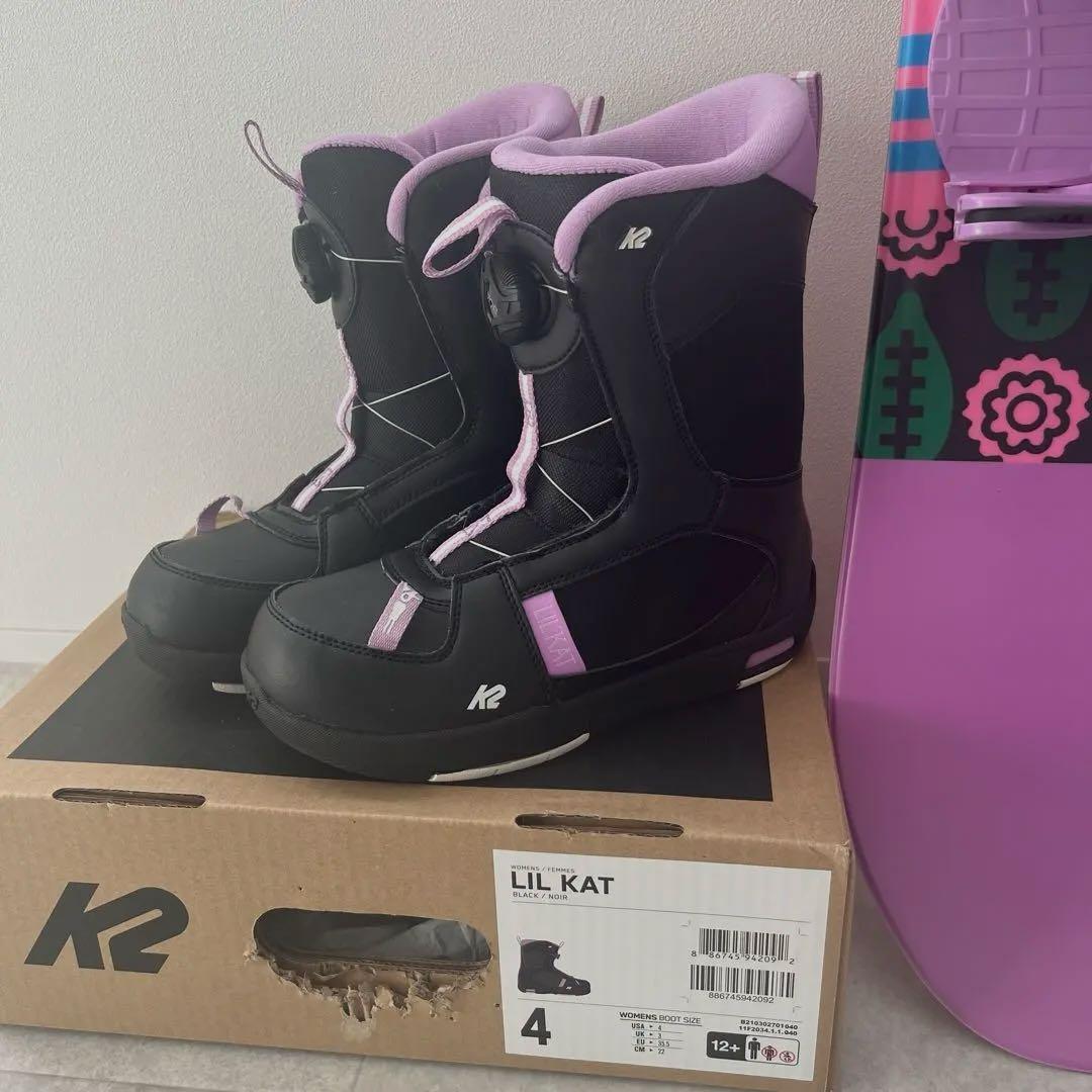 K2✴︎使用3回✴︎LIL KAT スノーボードブーツ 22〜24センチ K2 24-25 2025 K2 ケーツー スノーボードブーツ キッズ LIL KAT ブーツ