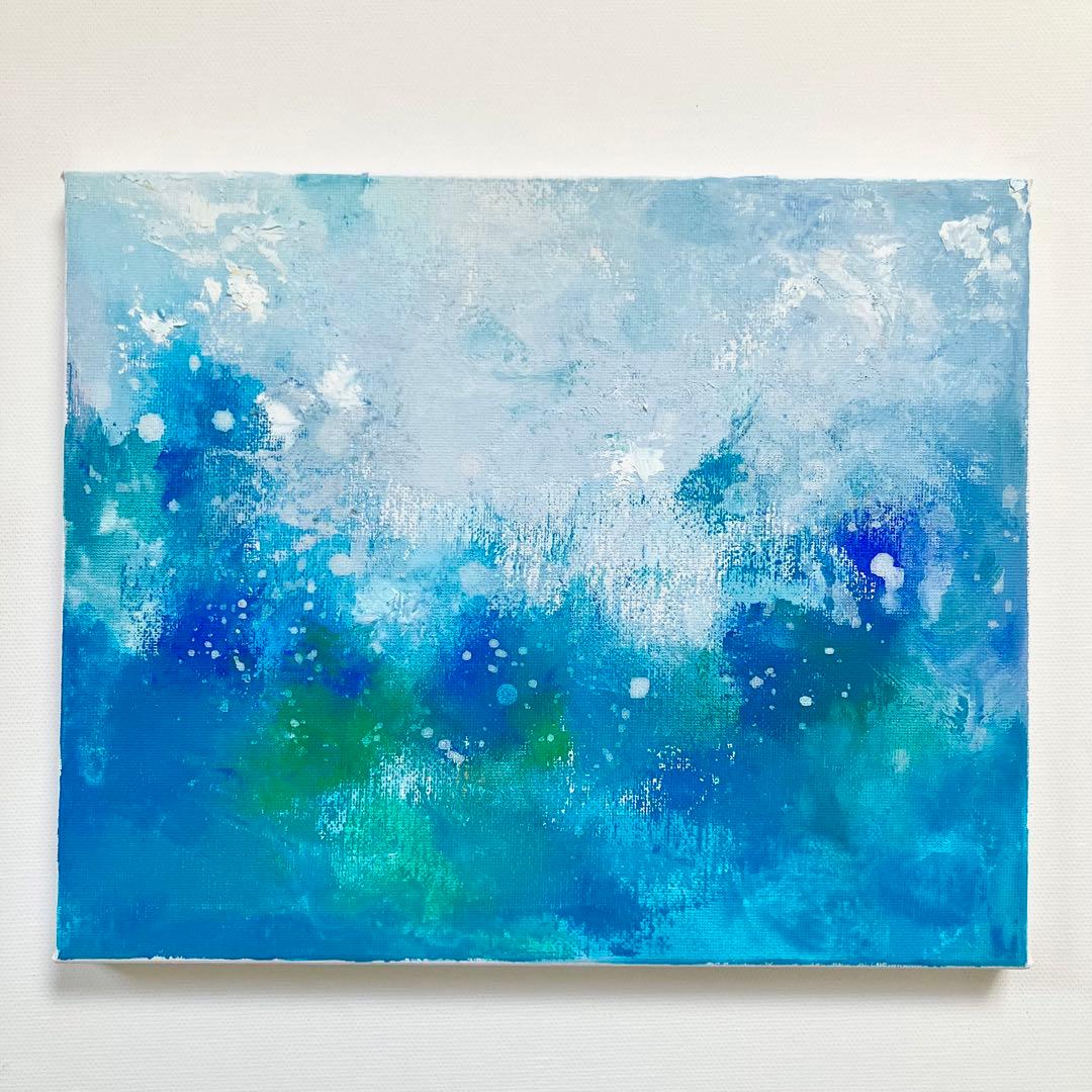 Rain＊絵画 原画 抽象画 テクスチャーアート 初夏 梅雨 現代アート