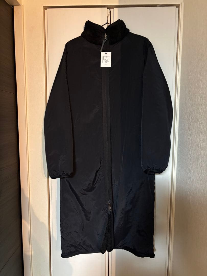 ラシュッド リバーシブル ロングコート 黒