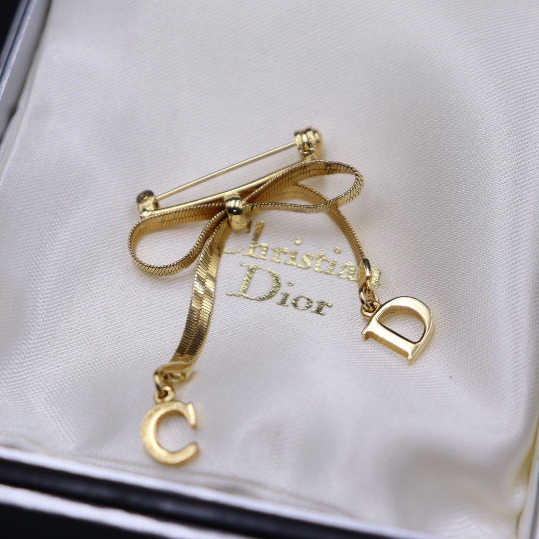 美品❁︎ クリスチャンディオール リボン ブローチ リボン