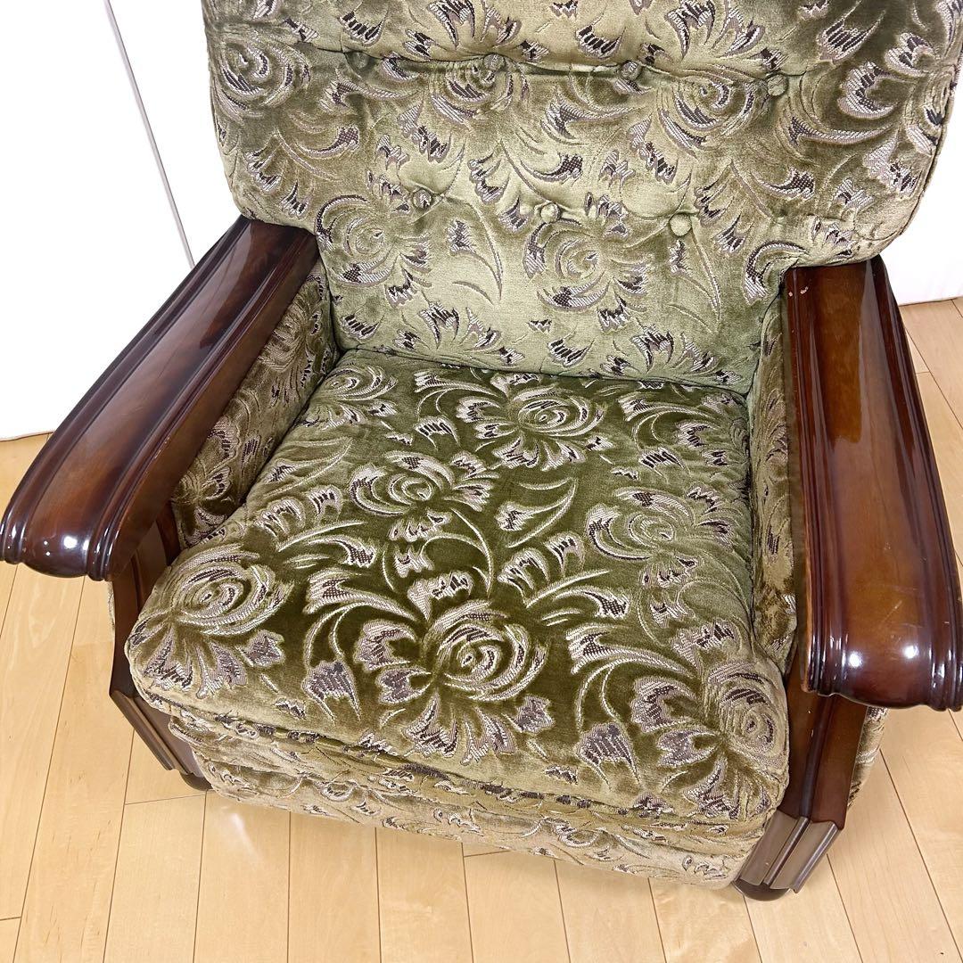 オールドカリモク 金華山 1人ソファ グリーン カリモク karimoku