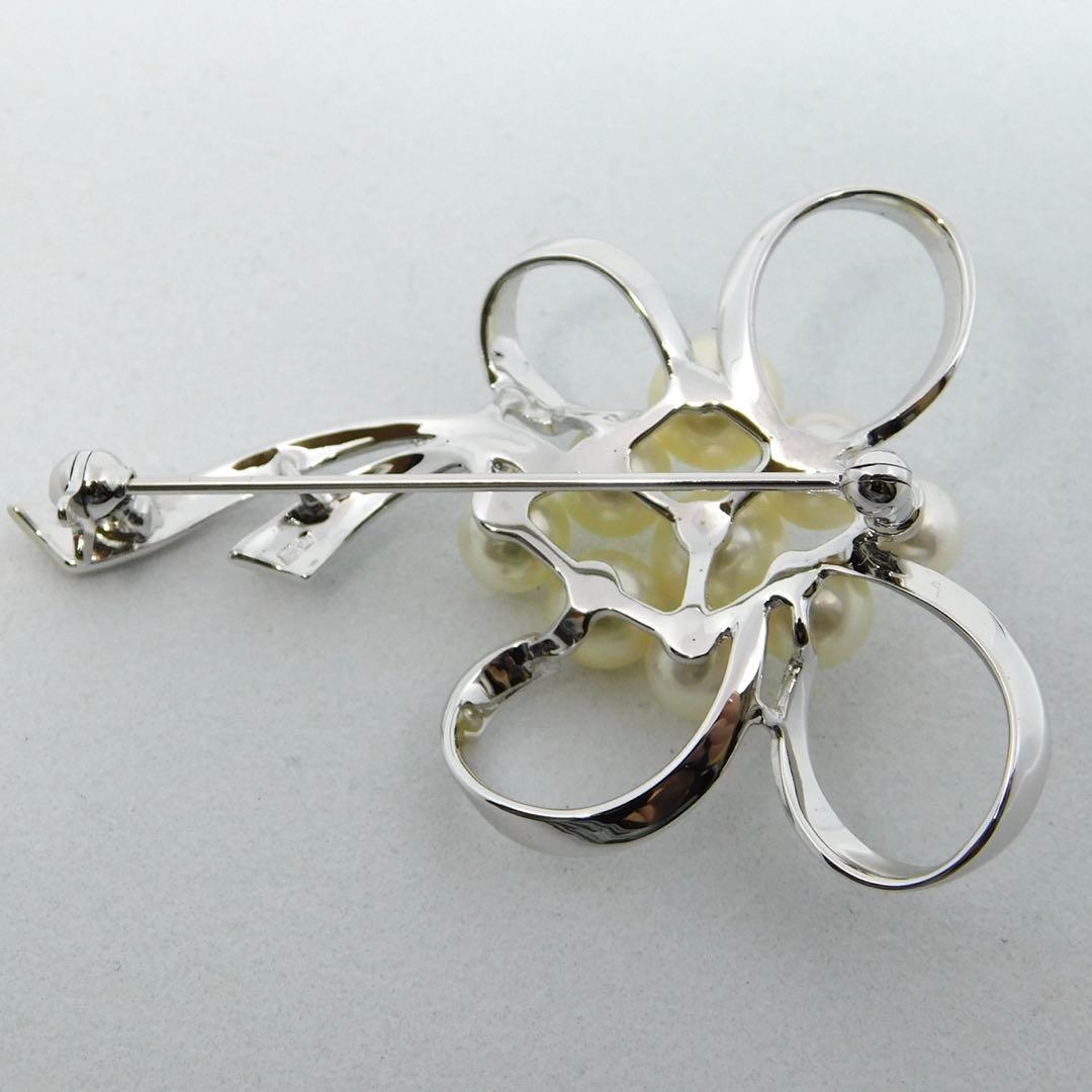 極美品 ミキモト ブローチ パール 9粒 皇室御用達 コサージュ シルバー