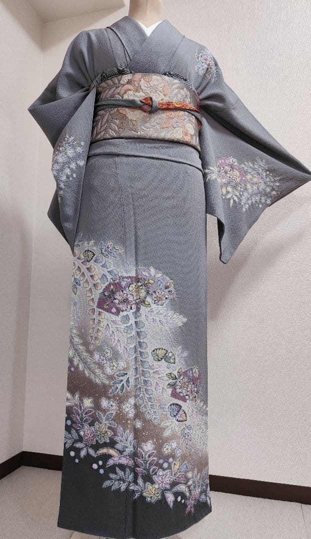 6507 フルセット 付け下げ訪問着 辻が花 辻ヶ花 絞り 作家 縮緬 正絹