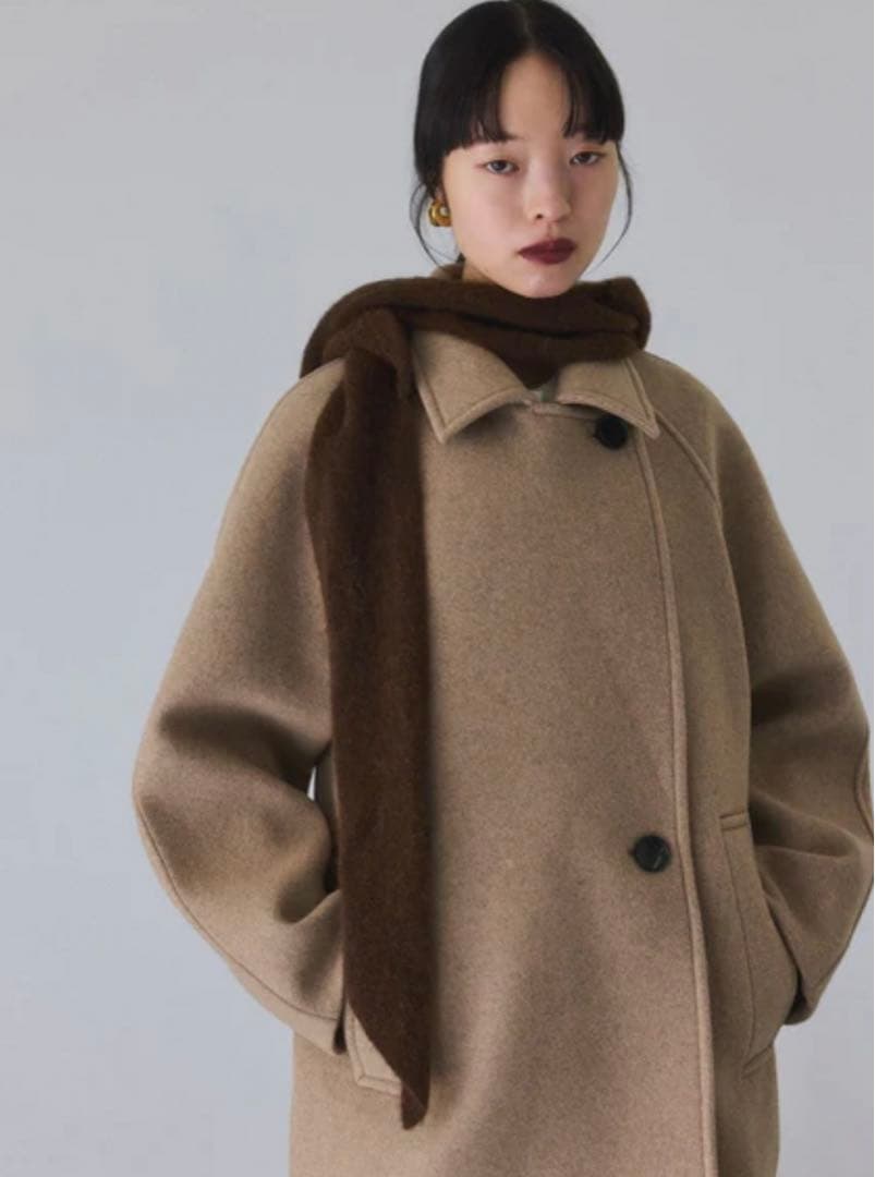 ぽさん様 アダムエロぺ ウールボンディングミドルコート キャメル 新品