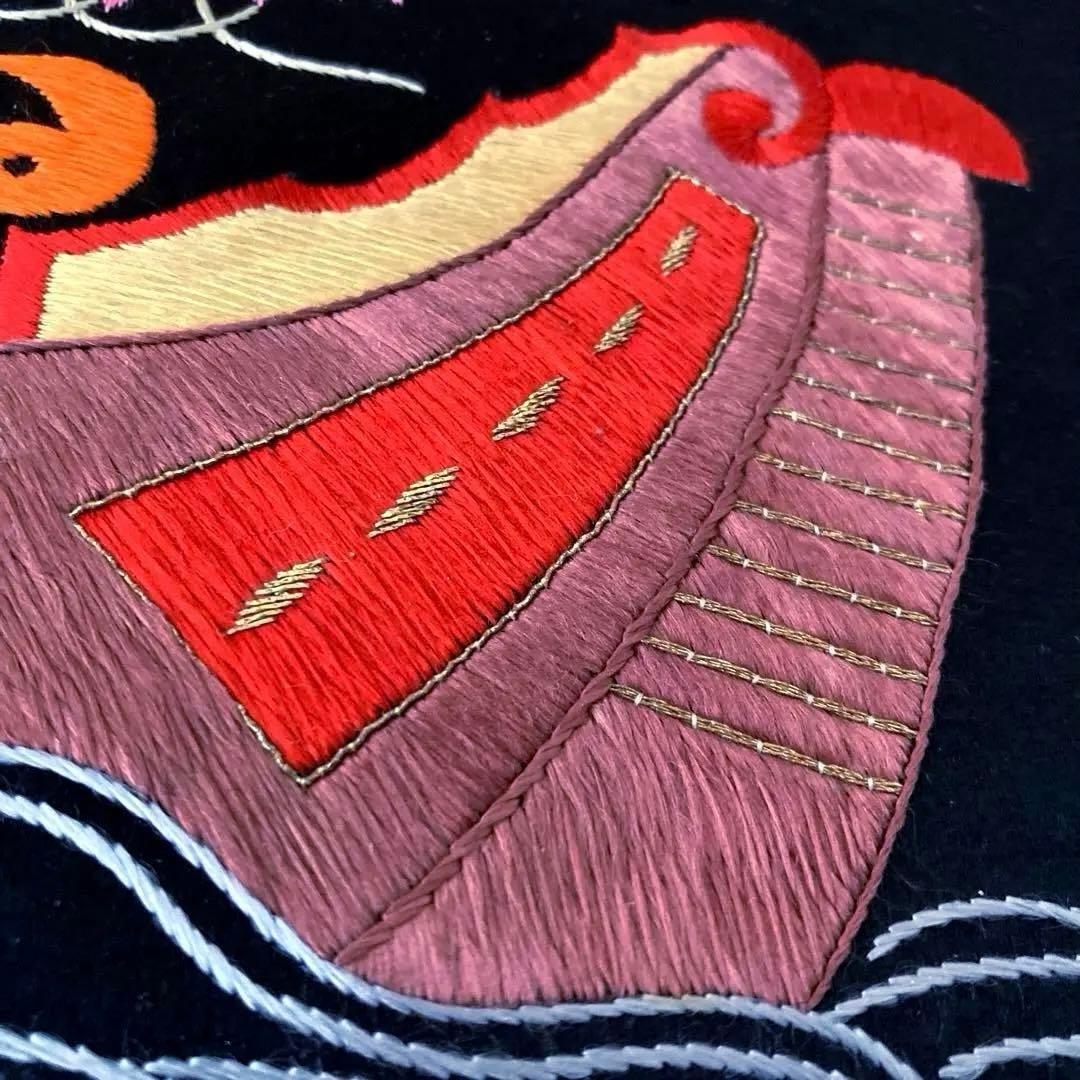 アンティーク名古屋帯 刺繍 宝船 宝尽くし 大正ロマン 正絹 No.50