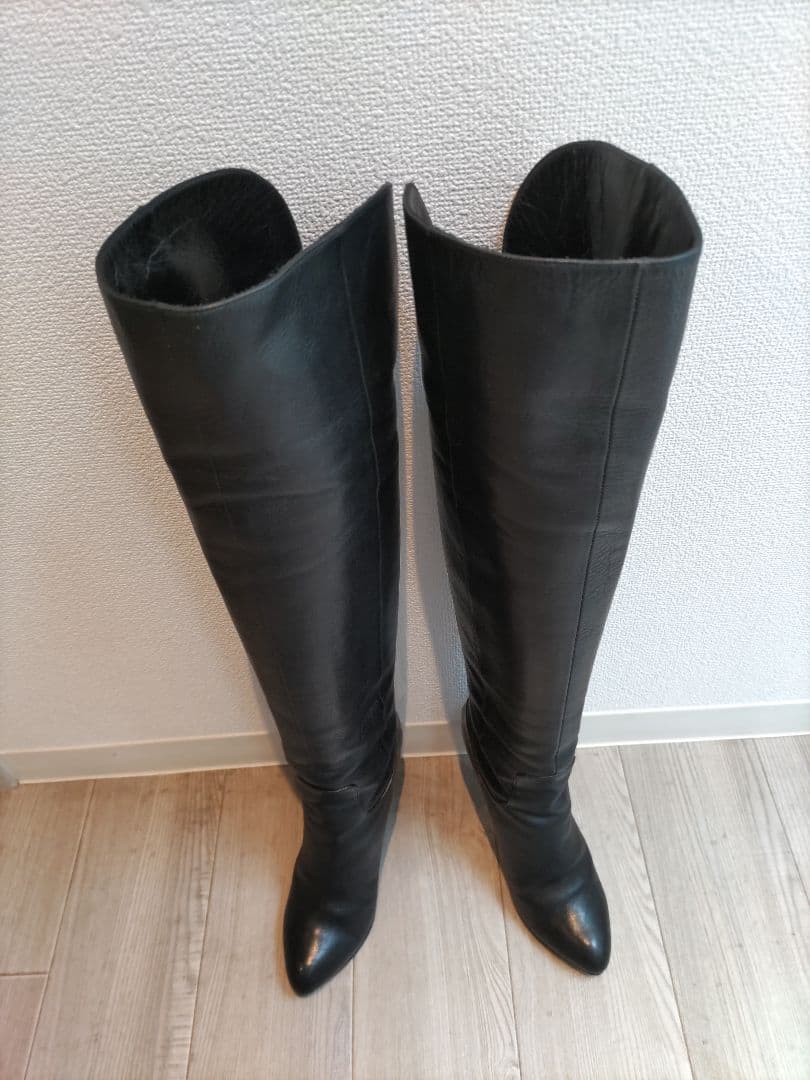 ダイアナ 黒 ニーハイブーツ 9センチヒール 24センチ - 靴最低 価格