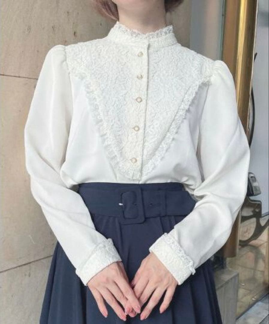 ヨークレース切替ブラウス an3 Limited アンアナザーアンジェラス 美品