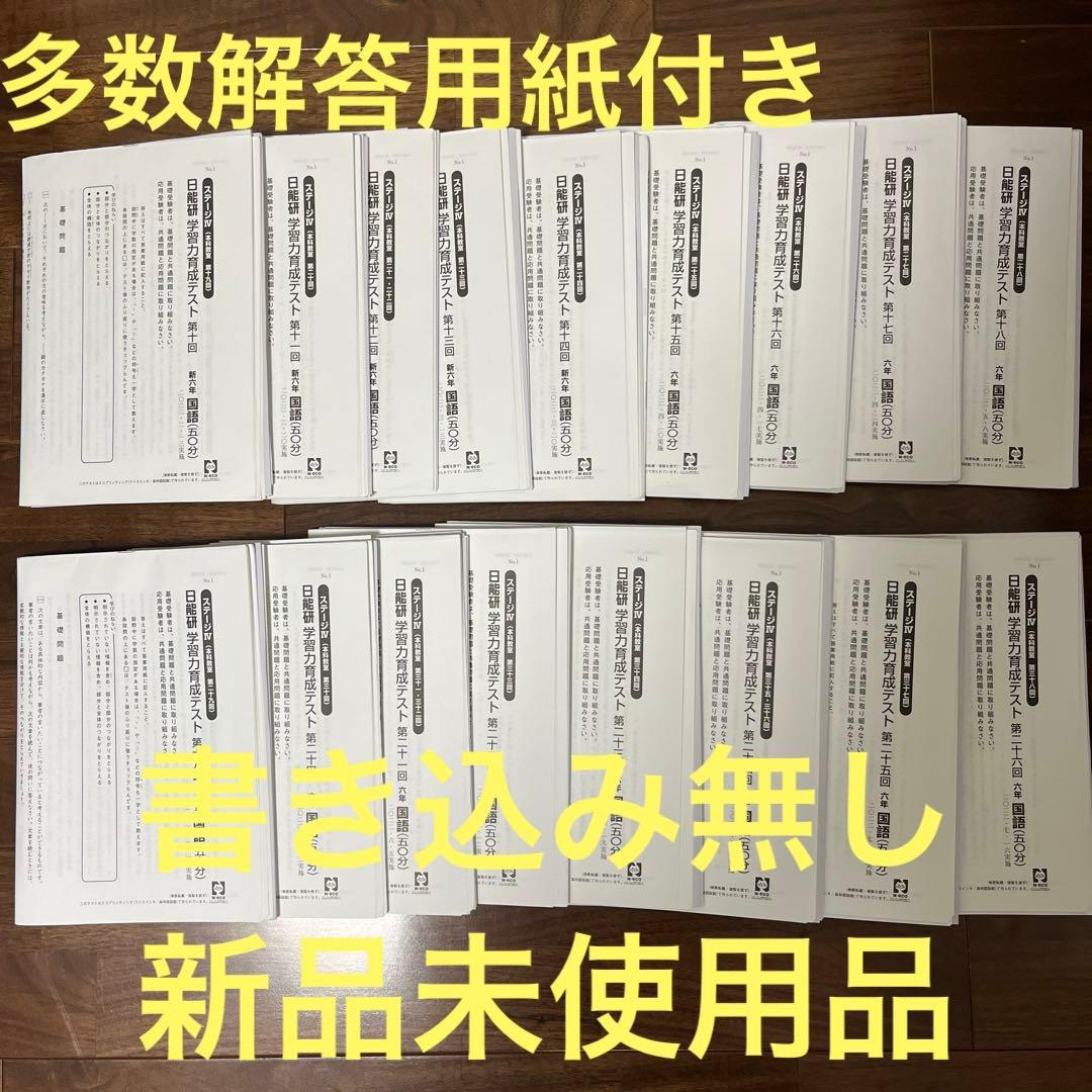 日能研 6年 2024 前期 育成テスト 全17回分