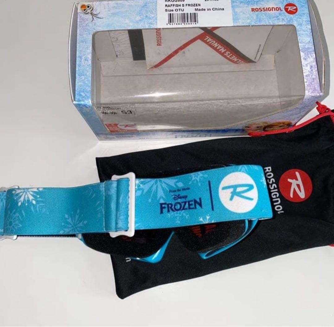 美品】キッズ ロシニョール アナ雪ヘルメットゴーグルセット