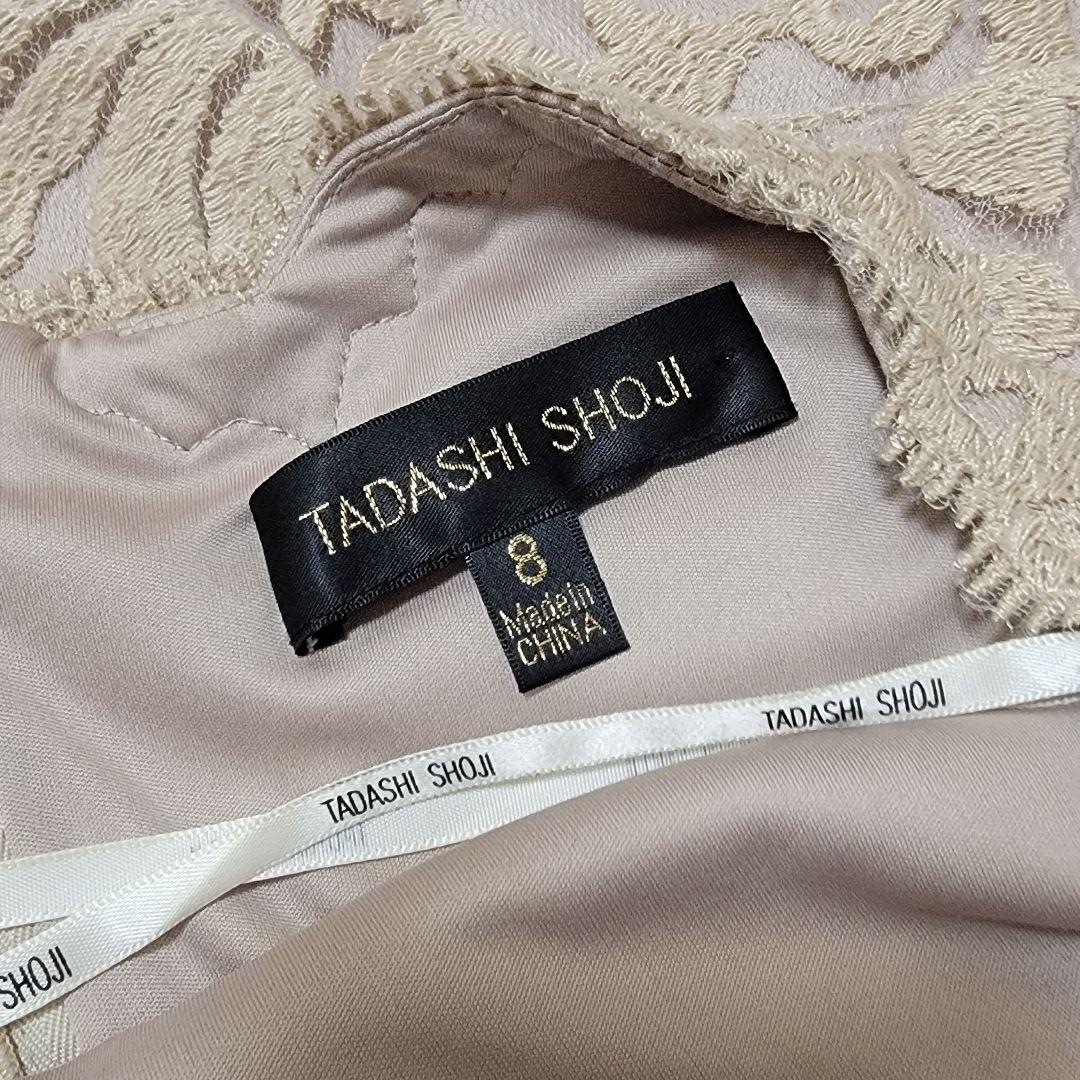 美品】TADASHI SHOJI ベージュ フローラルレースワンピース US8 - メルカリ