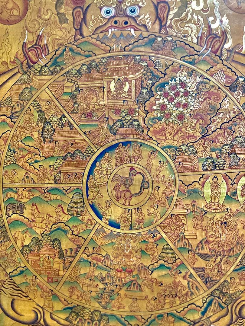 チベット 曼荼羅 マンダラ カーラチャクラ 仏画 タンカ 掛軸 観音 菩薩