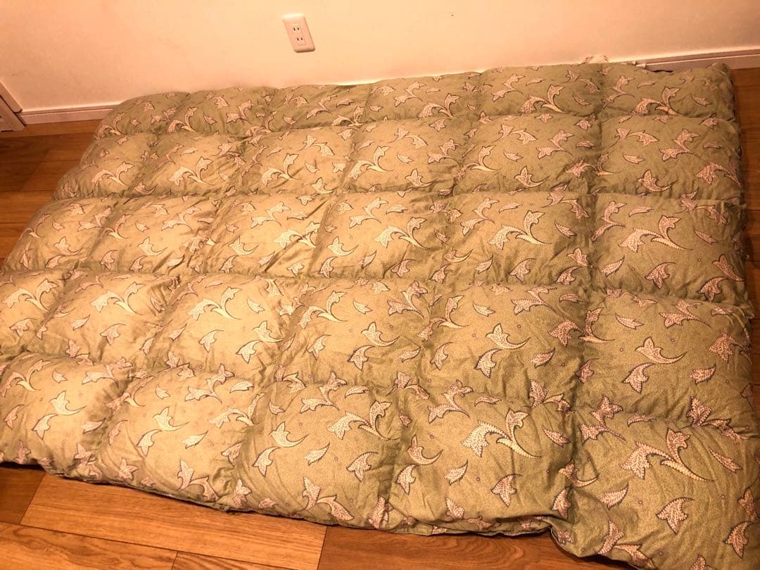 大阪西川 超長綿100% グースダウン93% 手摘み 1.2k 一層 日本製 緑