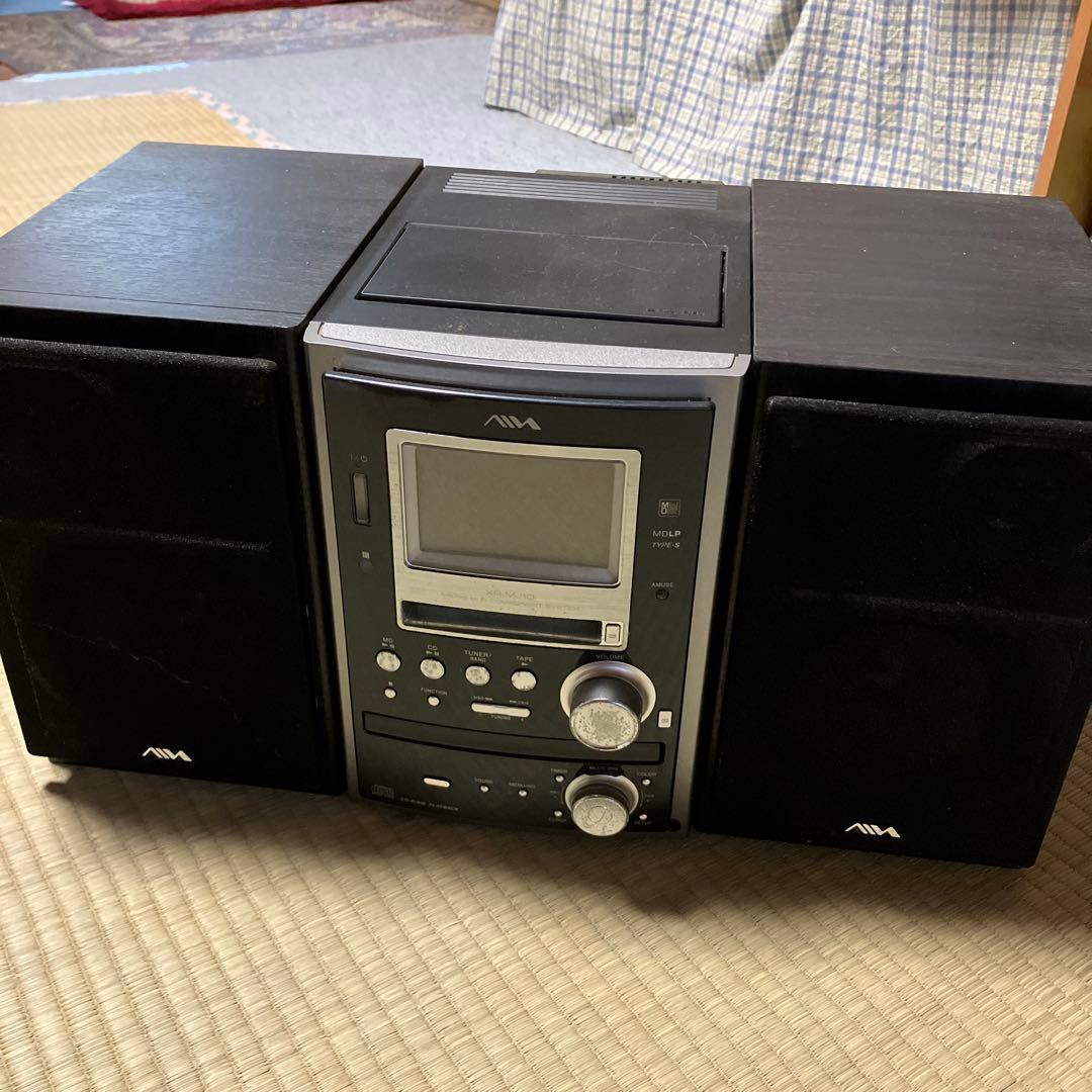 AIWA CD.MDコンポ 黒 XR-MJ10 - メルカリ