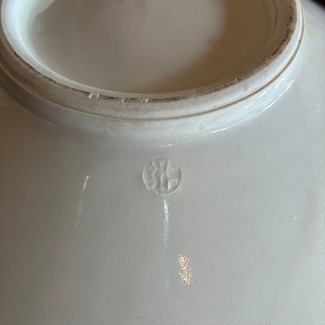 高麗陶房 宮岡英夫 「白磁陽刻花文鉢」 共箱入 作者サイン入25.12.10-2