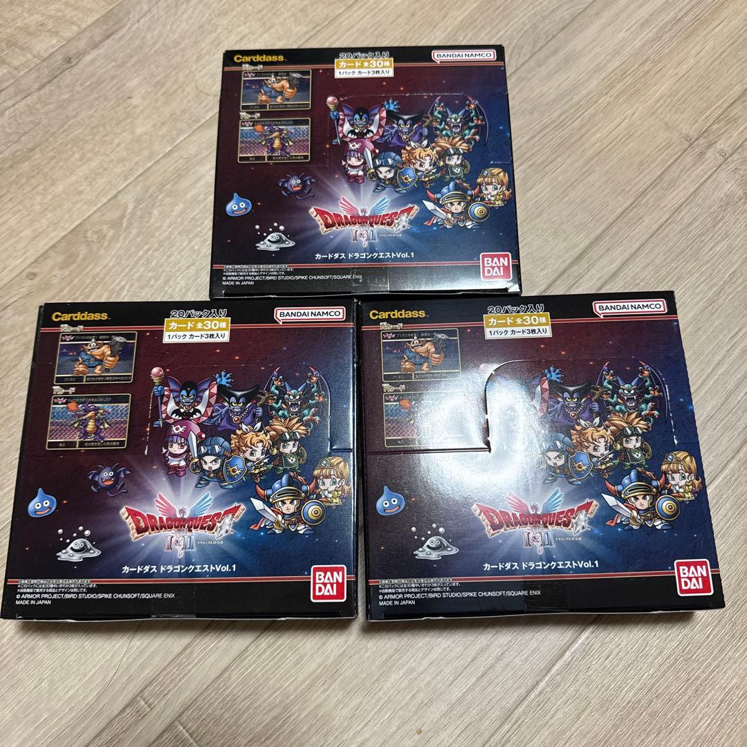 未開封3BOX【テープ付】カードダス ドラゴンクエストvol.1 テープ付未開封】カードダス ドラゴンクエストVol 1 20パック入りBOX