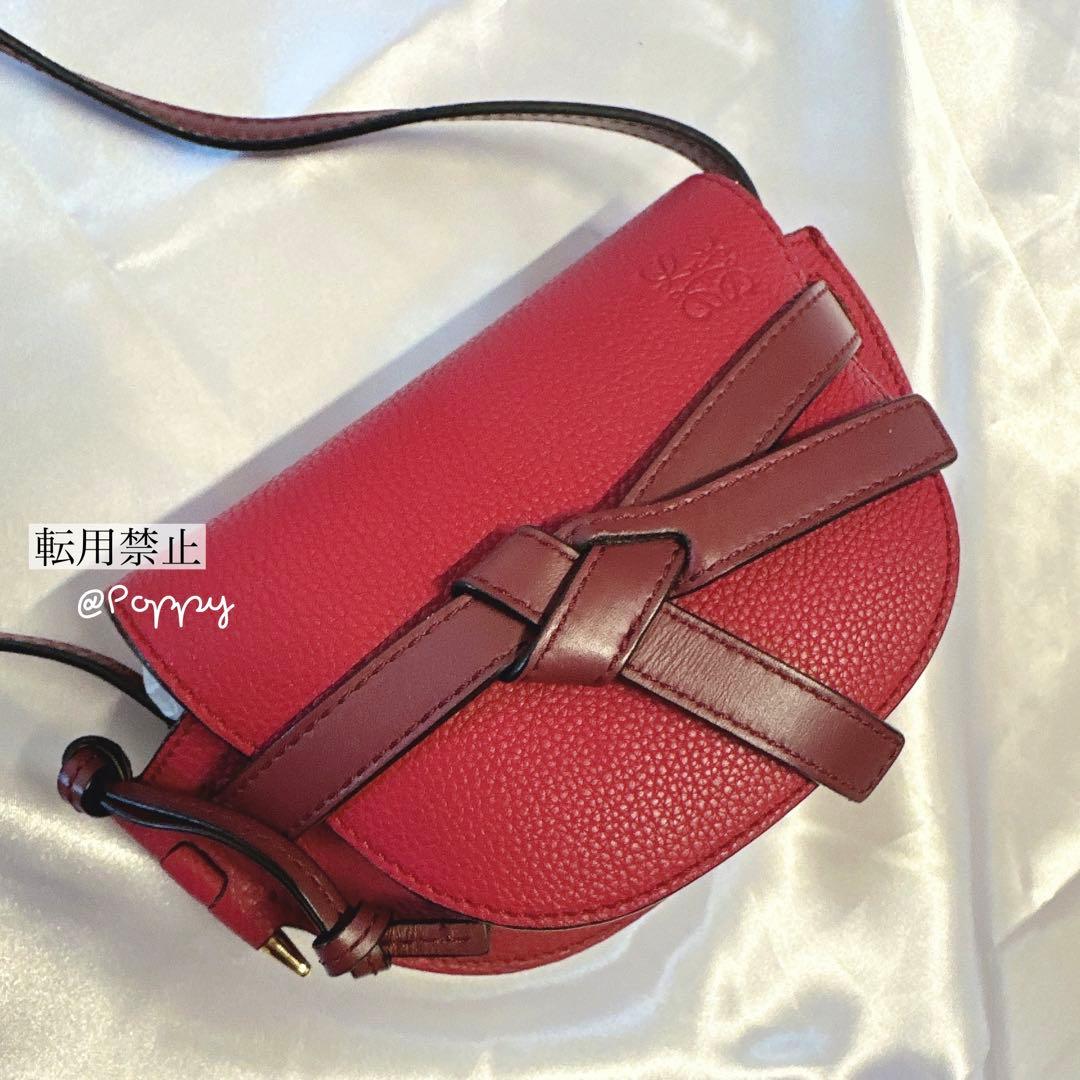 極美品 ロエベ ゲート ミニ ショルダーバッグ ピンク ラズベリー