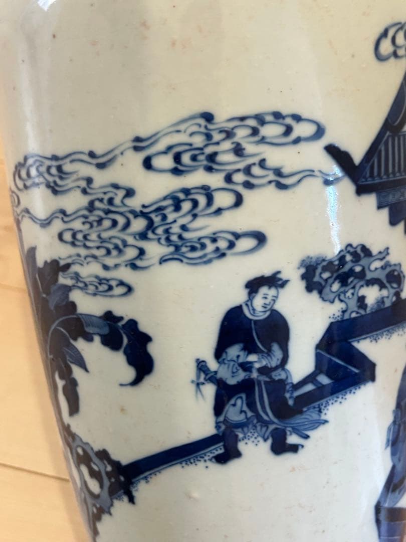 清早期 青花染付人物図大花瓶 中国美術唐物 - メルカリ