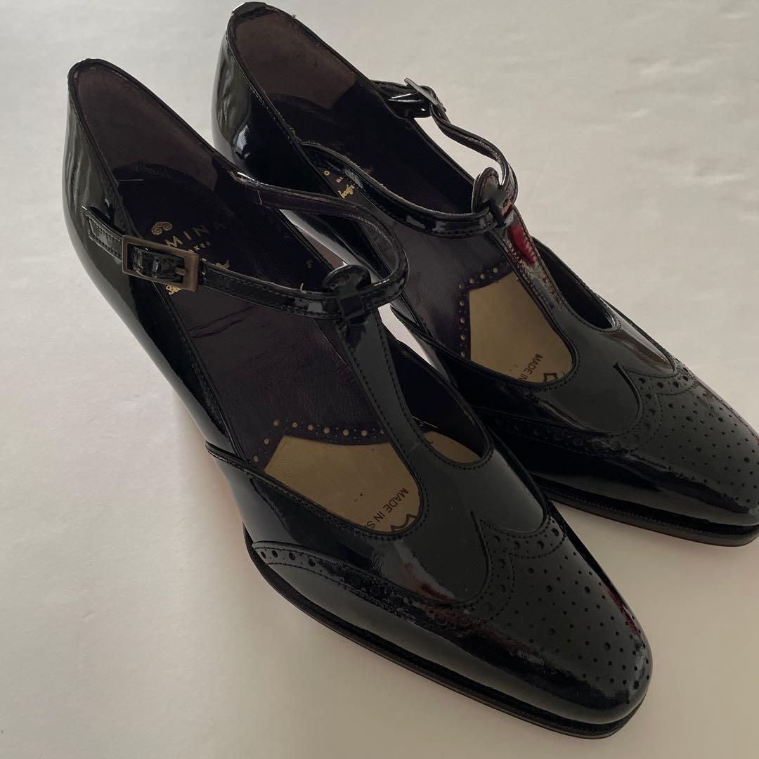 黒エナメル　革靴　CARMINA 23cm ヒール有り 黒エナメル 2.5㎝ヒール ストレートチップ | 株式会社 東京靴研