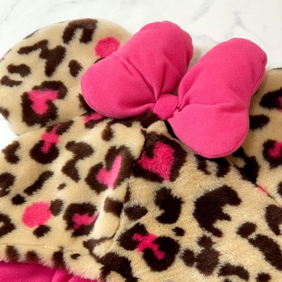 値下げ可能】ディズニー ミニー マフラーファンキャップ ヒョウ柄