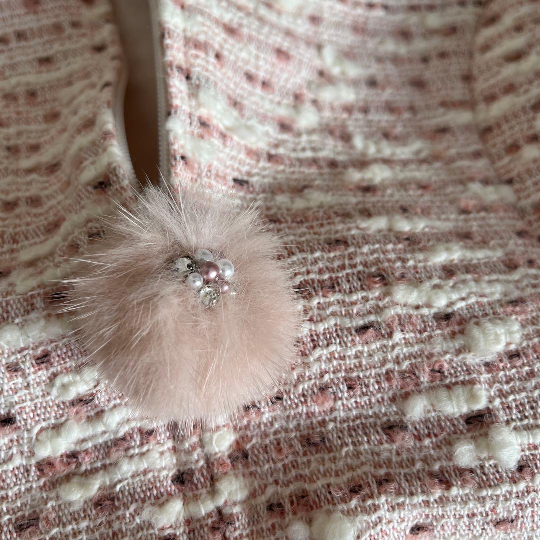 Rene ルネ ピンク ツイード ワンピース 34 - メルカリ