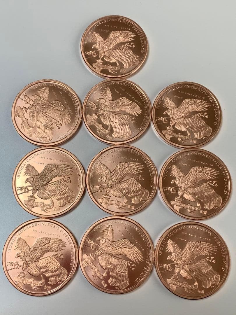 ✿トランプ大統領 ★品位99.9％ 28.35ｇ 純銅メダル10個セット☆彡