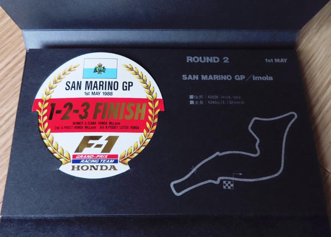 新品・未開封】 ホンダF1 1988年 レース結果 ステッカー 13枚セット