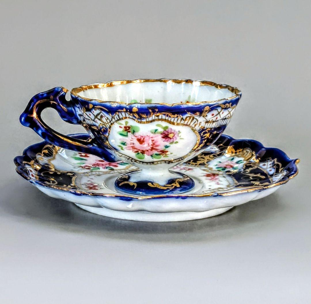 オールドニッポン デミタス 高台ペディスタル C&S 金彩 花文 - メルカリ