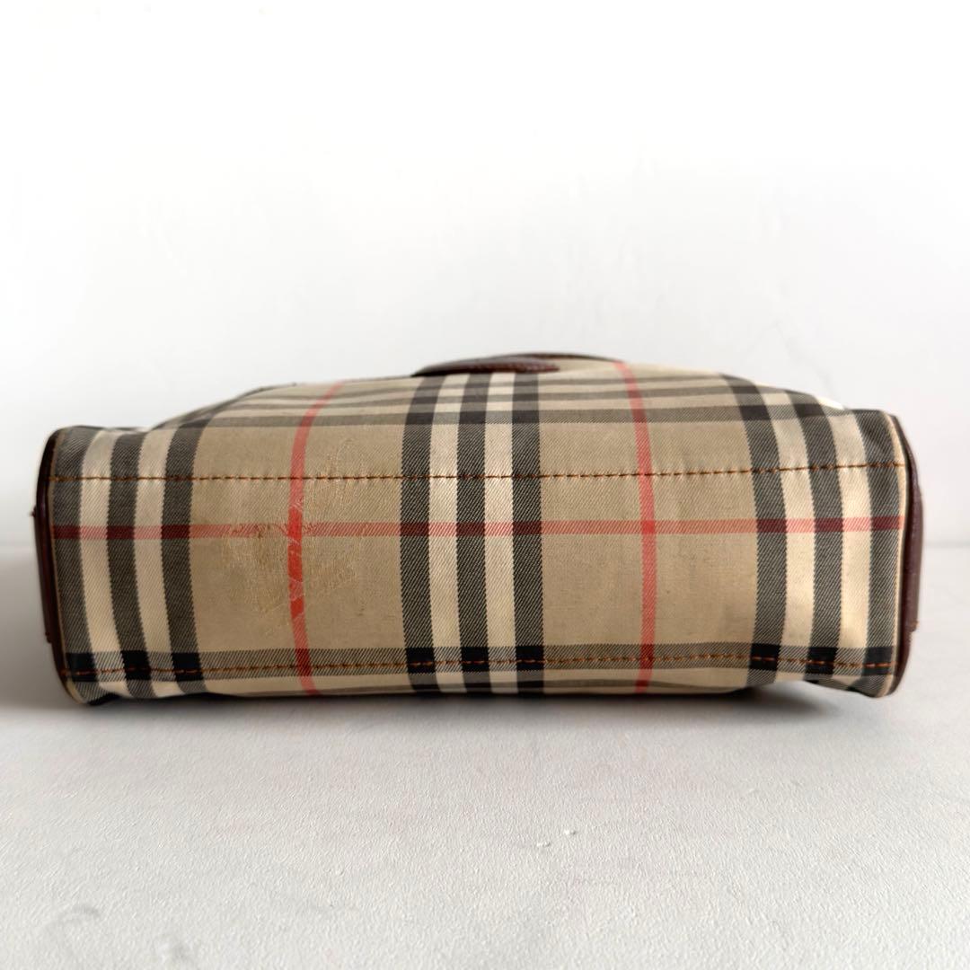 バーバリー ショルダーバッグ ノバチェック 旧ロゴ 月桂樹 キャンバス