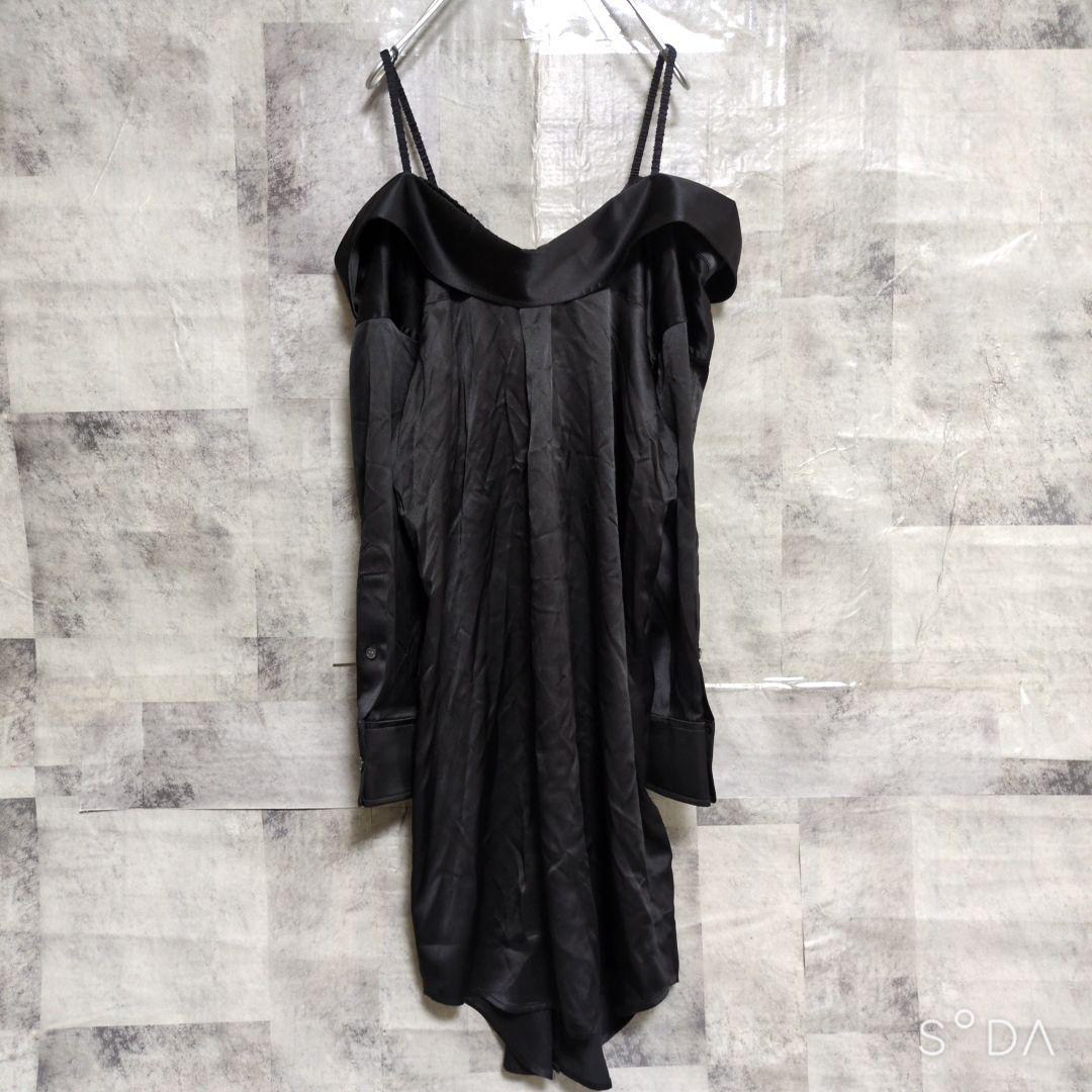 レア【アレキサンダーワン】シャツワンピース シルク オフショルダー