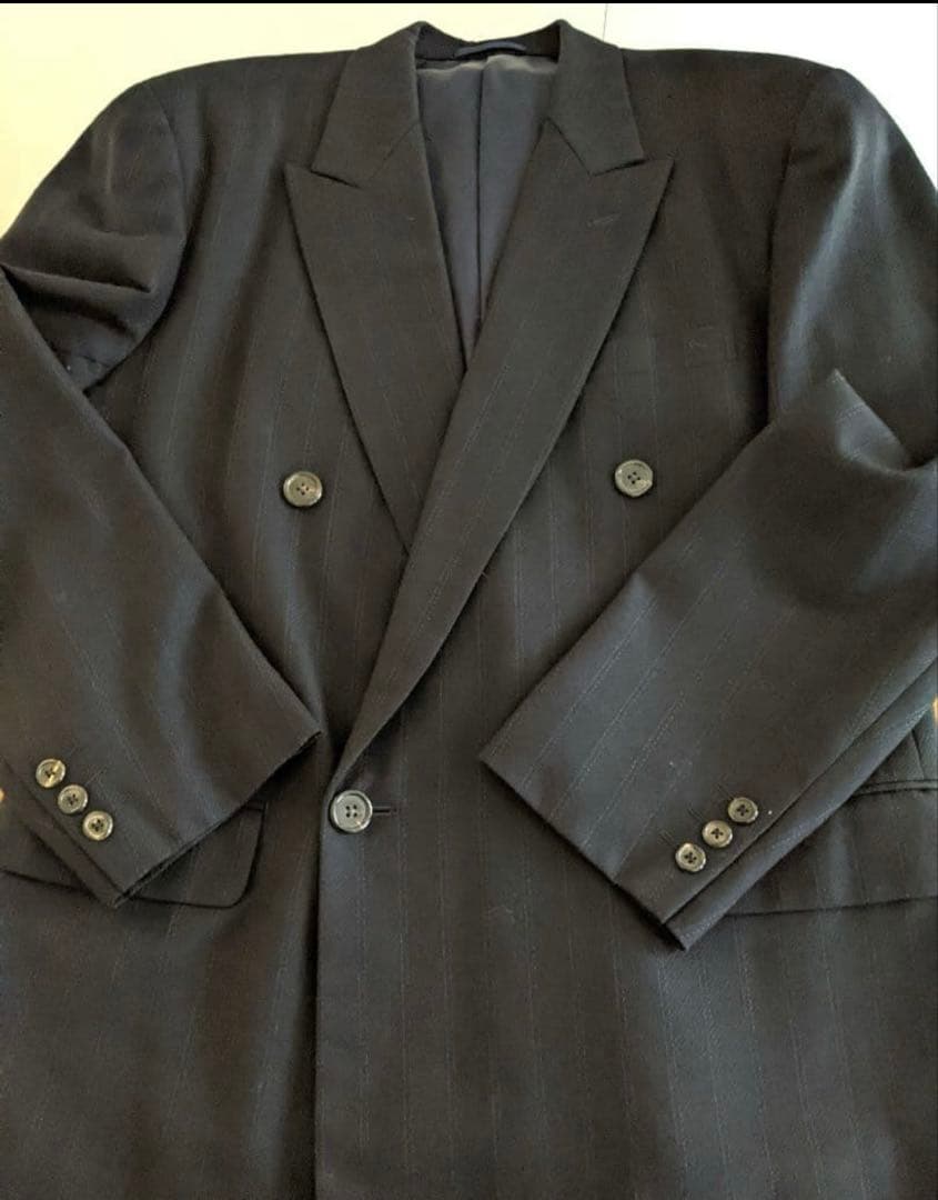 極美品【Y's for men】ワイズ ダブル スーツ ウール 冬 大きめ 黒