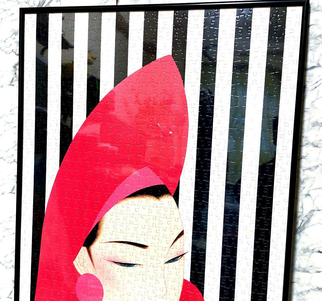 鶴田 一郎 エクスタシー 希少 レア 美人画 ノエビア パズル 完成品 額付