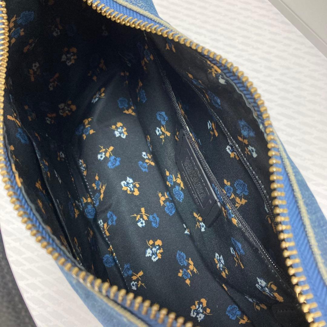 COACH コーチ デニム ハーフムーン ワンショルダー インナー花柄 Y2K