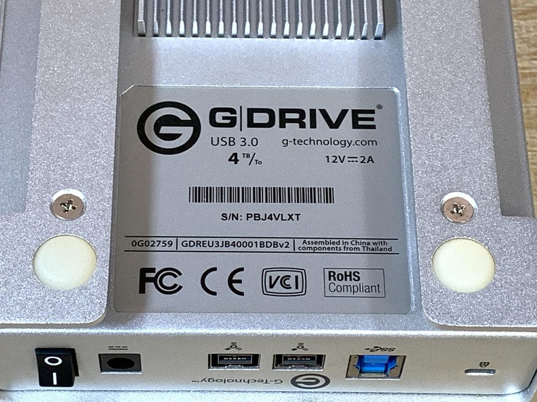 G-DRIVE 使用極少5時間 4.0TB 外付けHDD USB サンダーボルト