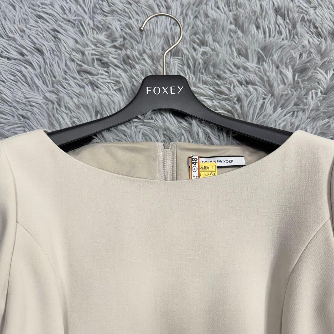 極美品✨フォクシー ハーフスリーブドレス 七分袖 Aラインワンピース