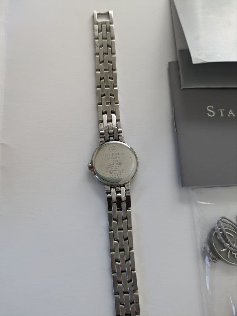 【STAR JEWELRY】ダイヤ　ソーラー 腕時計　0.13ct