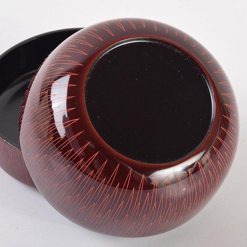 茶道具 中村湖彩作 朱菊毛彫 平棗 共布共箱 V 8641 - メルカリ