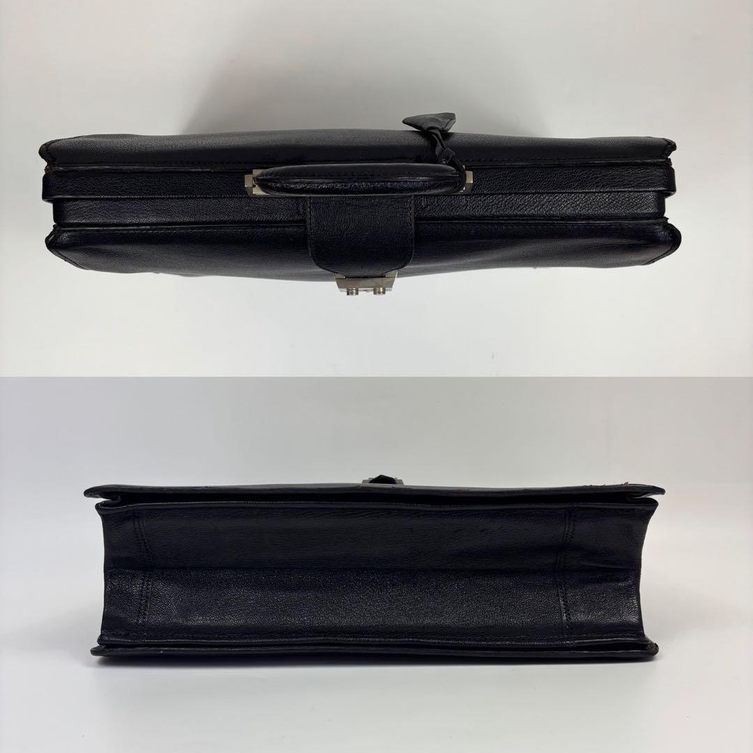 廃盤 モラビト ダレスバッグ ロゴ型押し レザー 大容量 A4 PC可 黒