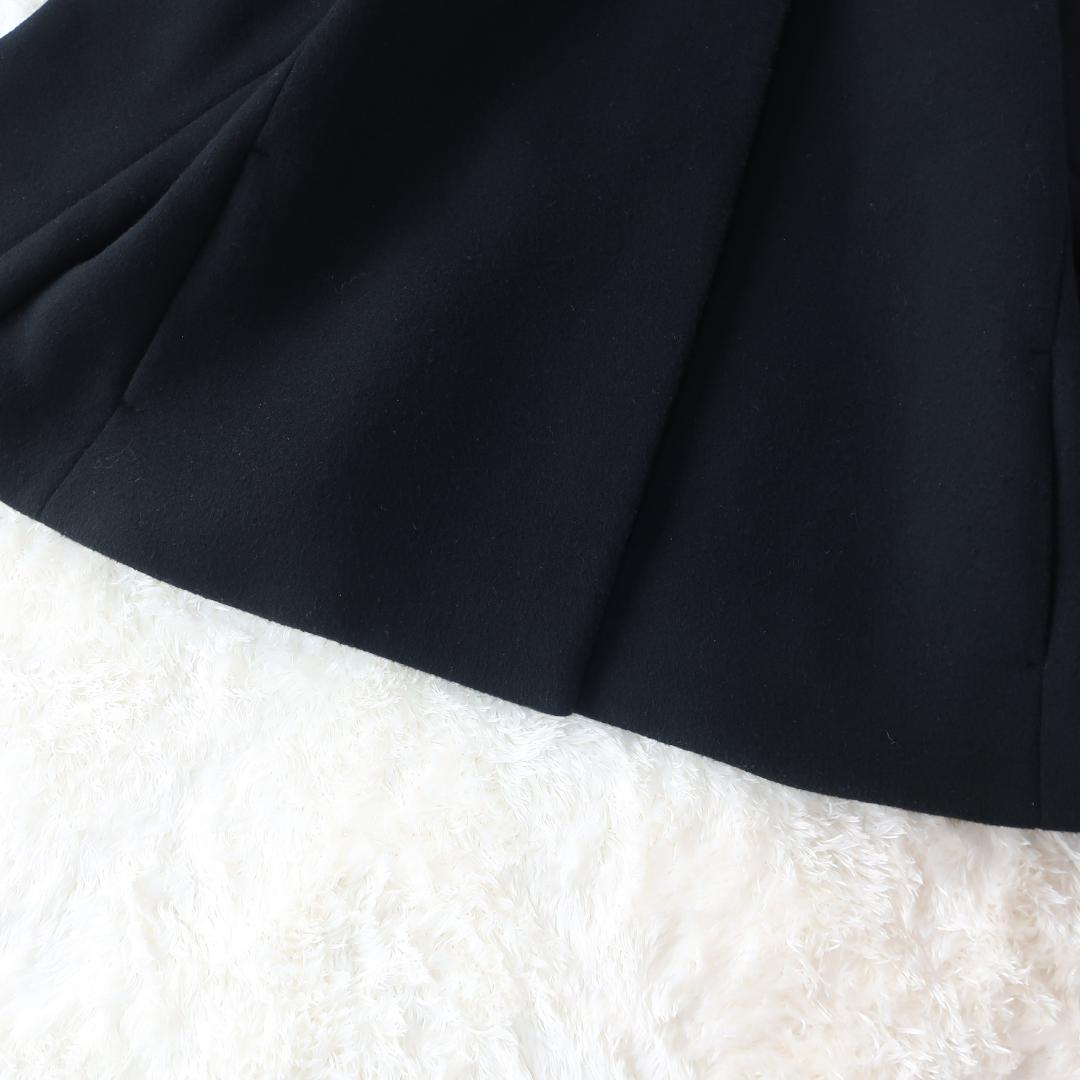 アンタイトル ウール ノーカラーショートコート シンプル 大きいサイズ