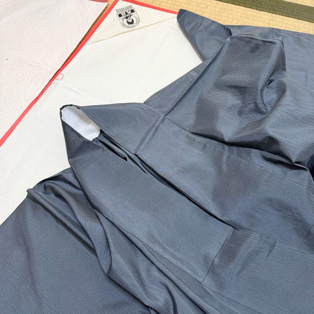 正絹 大島紬 着物 無地に年輪柄 トールサイズ 胴抜き