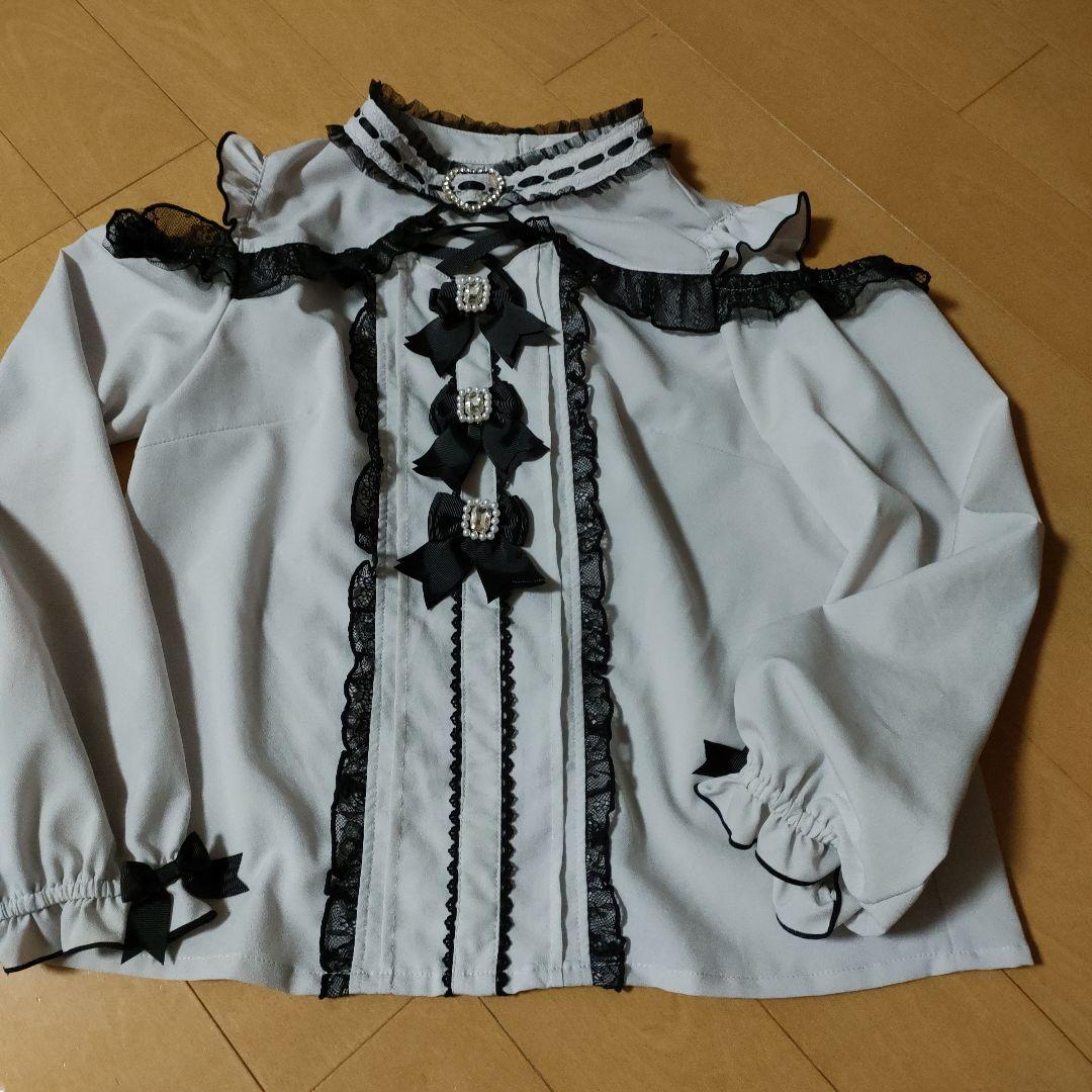 3つリボンハートチョーカーブラウス リズリサ LIZLISA ブラック×ピンク