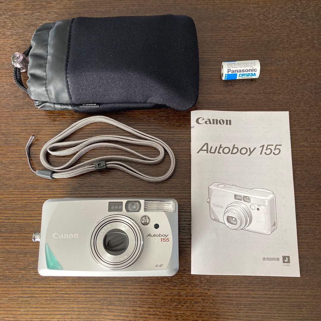 Canon Autoboy 155 フィルムカメラ 電池、取扱説明書つき - メルカリ
