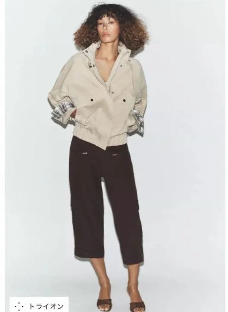 タグ付き新品☆ZARAのコーデュロイフェイクレザー襟ジャケット☆XS