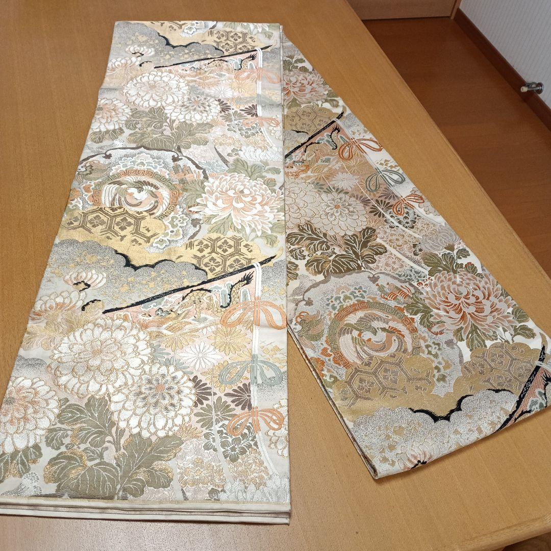 ⑪アンティーク 絹の丸帯 龍や鳳凰柄 - メルカリ