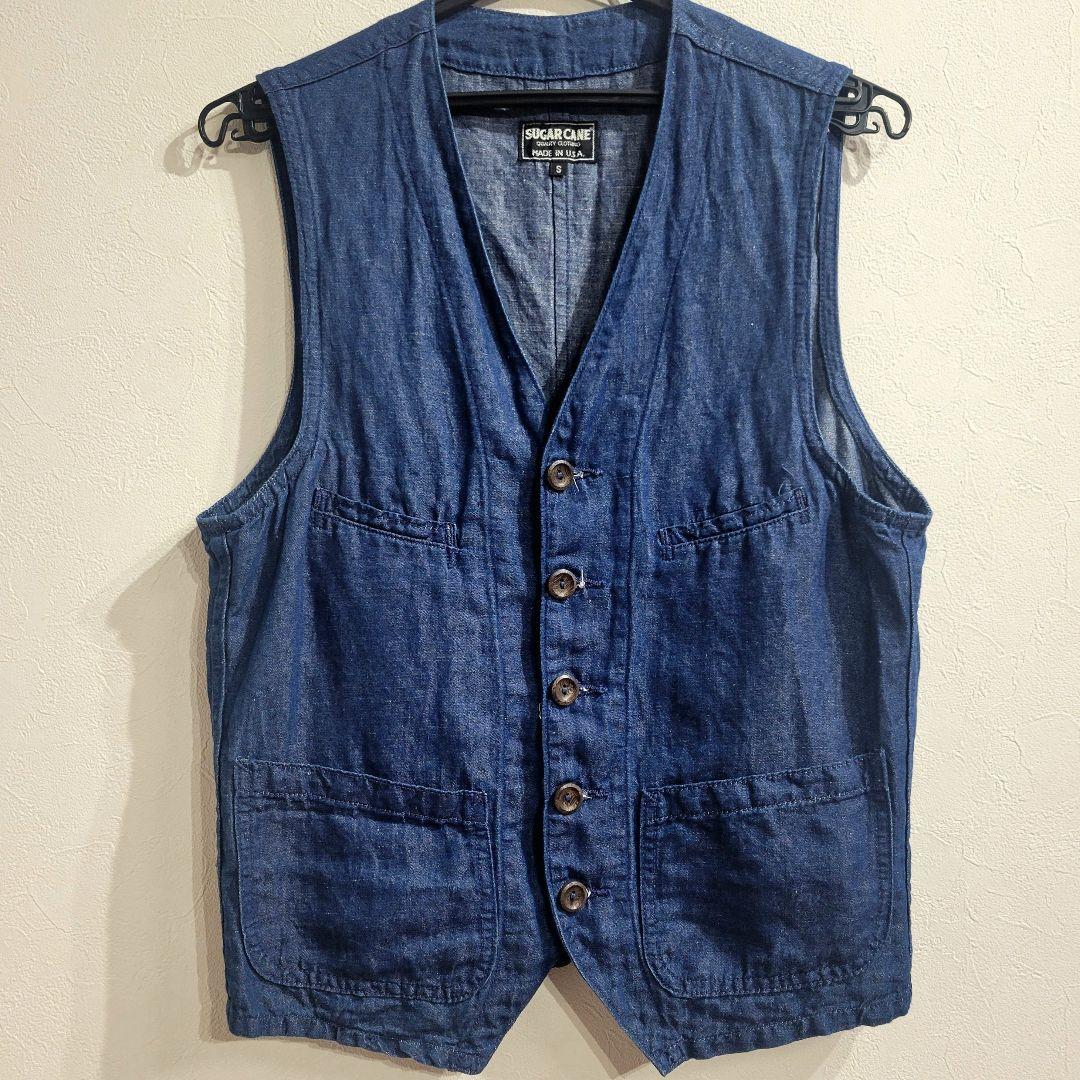 USA製】シュガーケーン 綿麻 ワークベスト Sサイズ 東洋