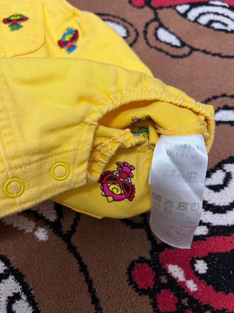 ヒステリックミニ ミニラしっぽ付き刺繍オーバーオール サロペットM