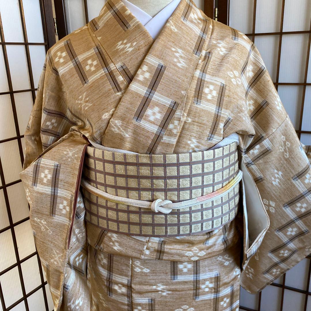 米沢琉球紬 ぜんまい真綿 琉球模様