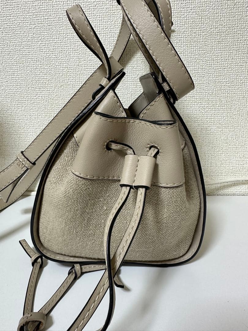 極美品】LOEWEロエベ ハンモック ミニ DW レザー&リネン ライトオーク